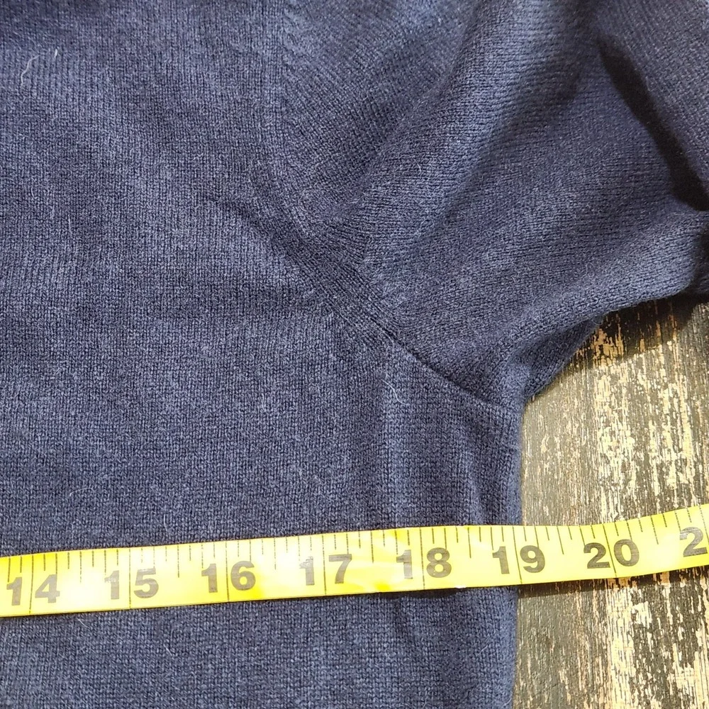 Lafayette 148 Sweater 100% Cashmere Women's Large Turtleneck Navy Blue